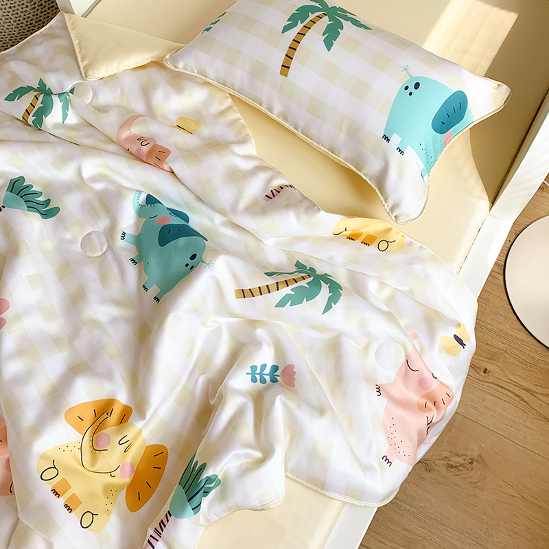 卡通儿童双面1h00支天丝夏凉被三件套兰精莱赛尔空调被薄被子夏被