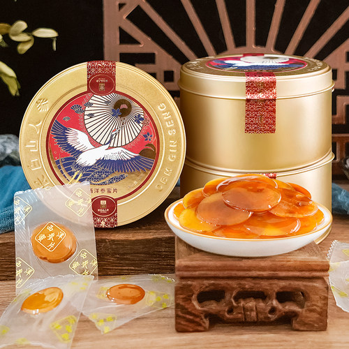 长白山人参即食西洋参蜜片50克养生补品鲜人参切片零食蜜饯送礼品