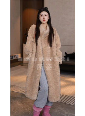 SOURWZZI/所姿100%羊毛百搭长款时尚休闲女士外套SZ-26311