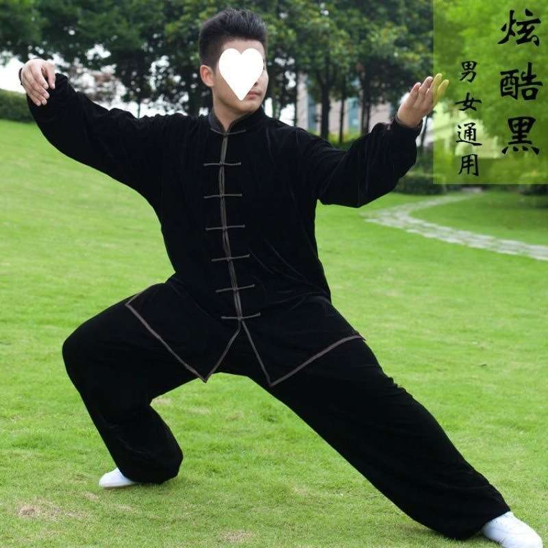 太极服棉麻套装女太服金丝绒秋冬加厚练功服中老年太拳服装武术服