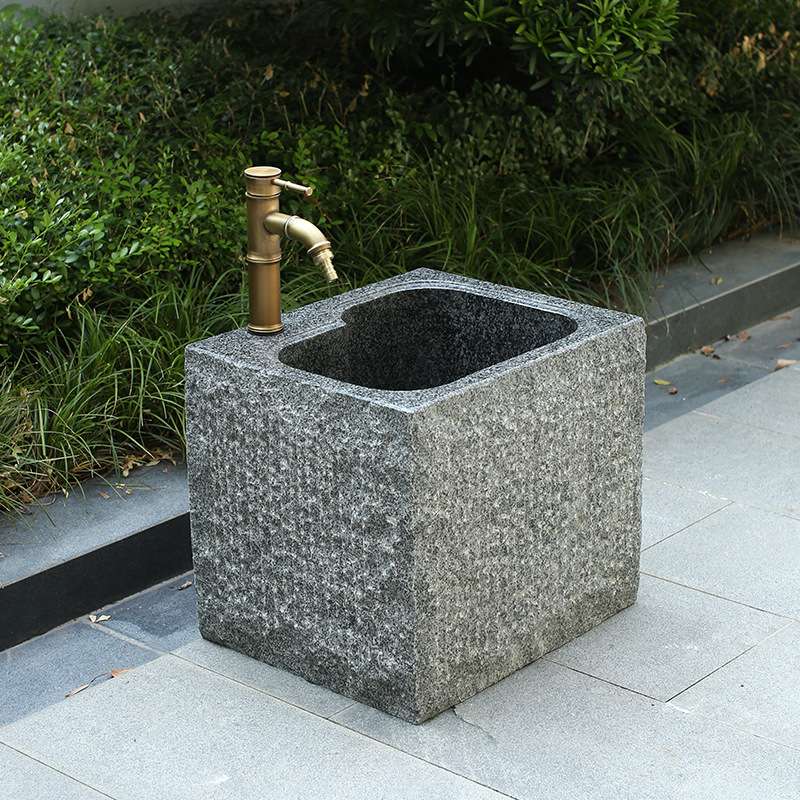 户外庭院一体拖布池大理石洗拖把池阳台家用卫生间石头艺术墩布池