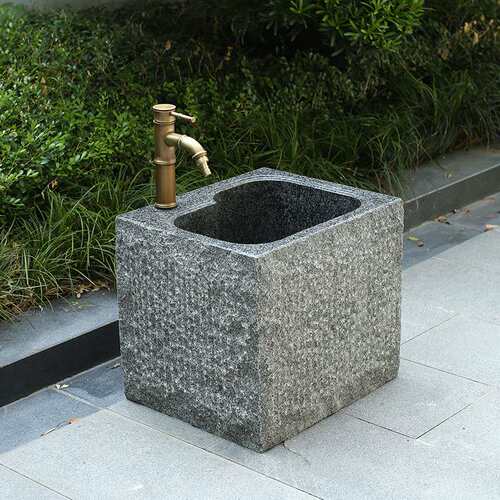 户外庭院一体拖布池大理石洗拖把池阳台家用卫生间石头艺术墩布池