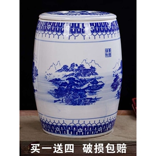 20斤30斤装陶瓷米缸大米桶家用菜油缸50斤带盖密封面缸水缸腌菜缸