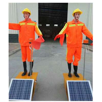 太阳能保通机器人|摇臂机器人|道路施工摇旗机器人双臂摇旗机器人