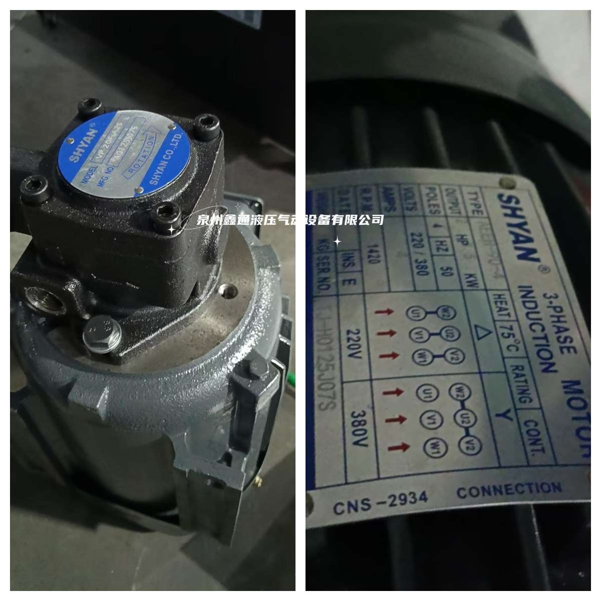 SHYAN油泵电机组VP-20F-A2S AEEH-90-4/2HP/1.5KW