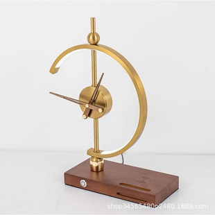 跨境 创意个性时钟照明智能手机充电钟表台灯卧室床头厂家直销