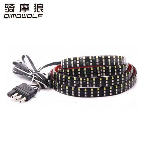 工厂 适用皮卡车改装尾灯三排三色432LED刹车转向流水尾灯条