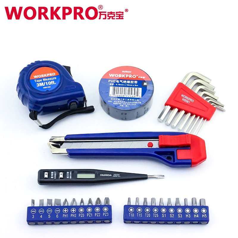 WORKPRO万克宝37件家用修理套组工具箱工具盒W009079机械维修套装