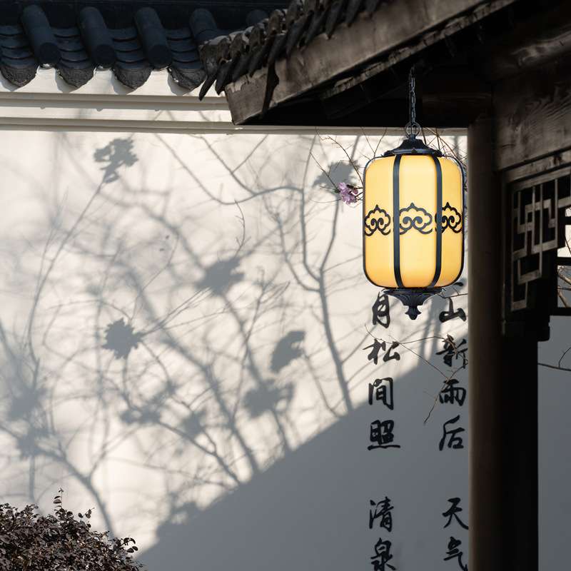 新中式户外吊灯凉亭过道露台走廊祥云吊灯别墅大门复古禅意吊灯