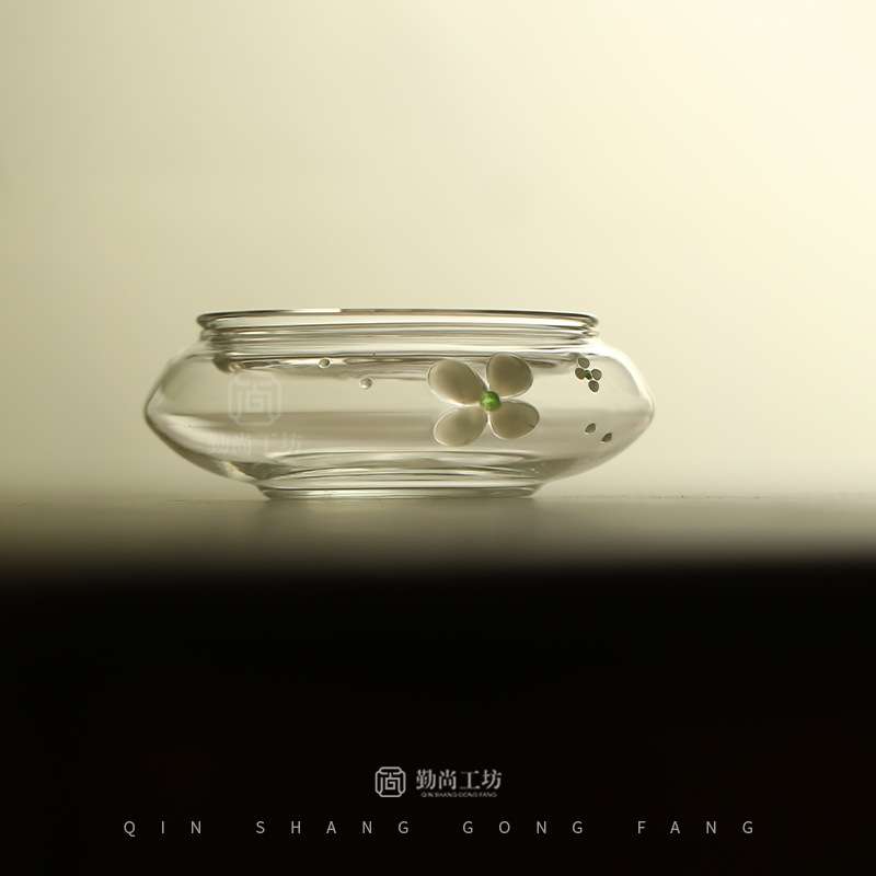花屿高硼硅玻璃蓄水壶承干泡台日式茶具小清新茶壶托盘蓄水茶盘