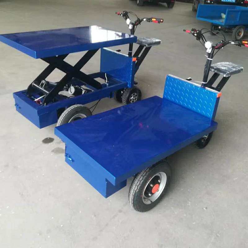 电动倒骑驴平板车  充电式大功率平板运输车  定尺寸平板车