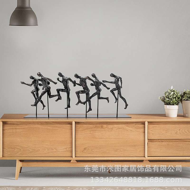 新中式现代简约摆件北欧抽象人摆设样板房售楼处书房软装室内饰品