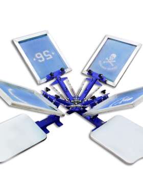 A421Z型桌面固定四色二工位单轮转四色套印丝印机