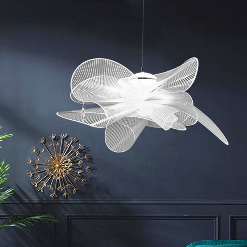 意大利设计师创意花瓣餐厅吊灯北欧卧室个性展厅工作橱窗白色吊灯
