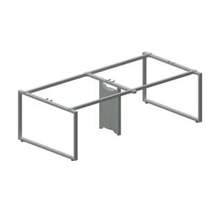 现代简约金属办公桌工作站 带线盒脚面对面4座框架