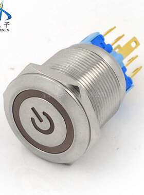 工厂现货金属按钮开关带电源标φ22带灯MP022S/F11电源开关