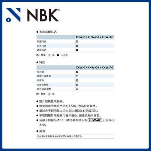 NBK XHW-64C膜片型标准联轴器 伺服马达连轴器 可开键槽三木ktr-2
