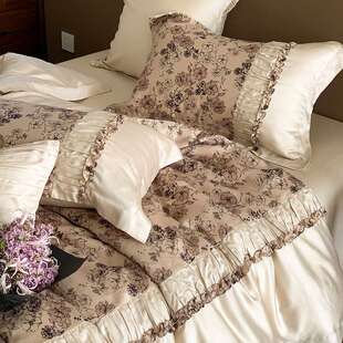 公主100支兰精天丝四件套夏季莱赛尔冰丝滑凉感床单法式床上用品