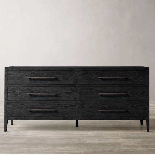 RH法式乡村复古实木仿古做旧抽屉六斗柜卧室客厅收纳储物柜餐边柜