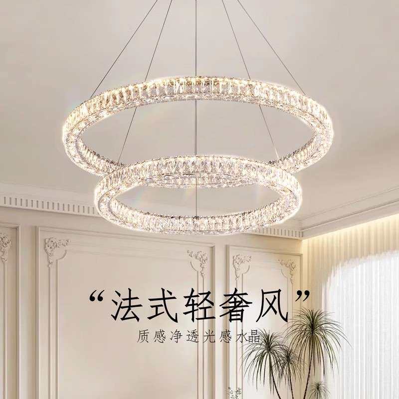 客厅灯2025新款法式吊灯水晶灯loft楼梯吊灯创意个性艺术餐厅灯具