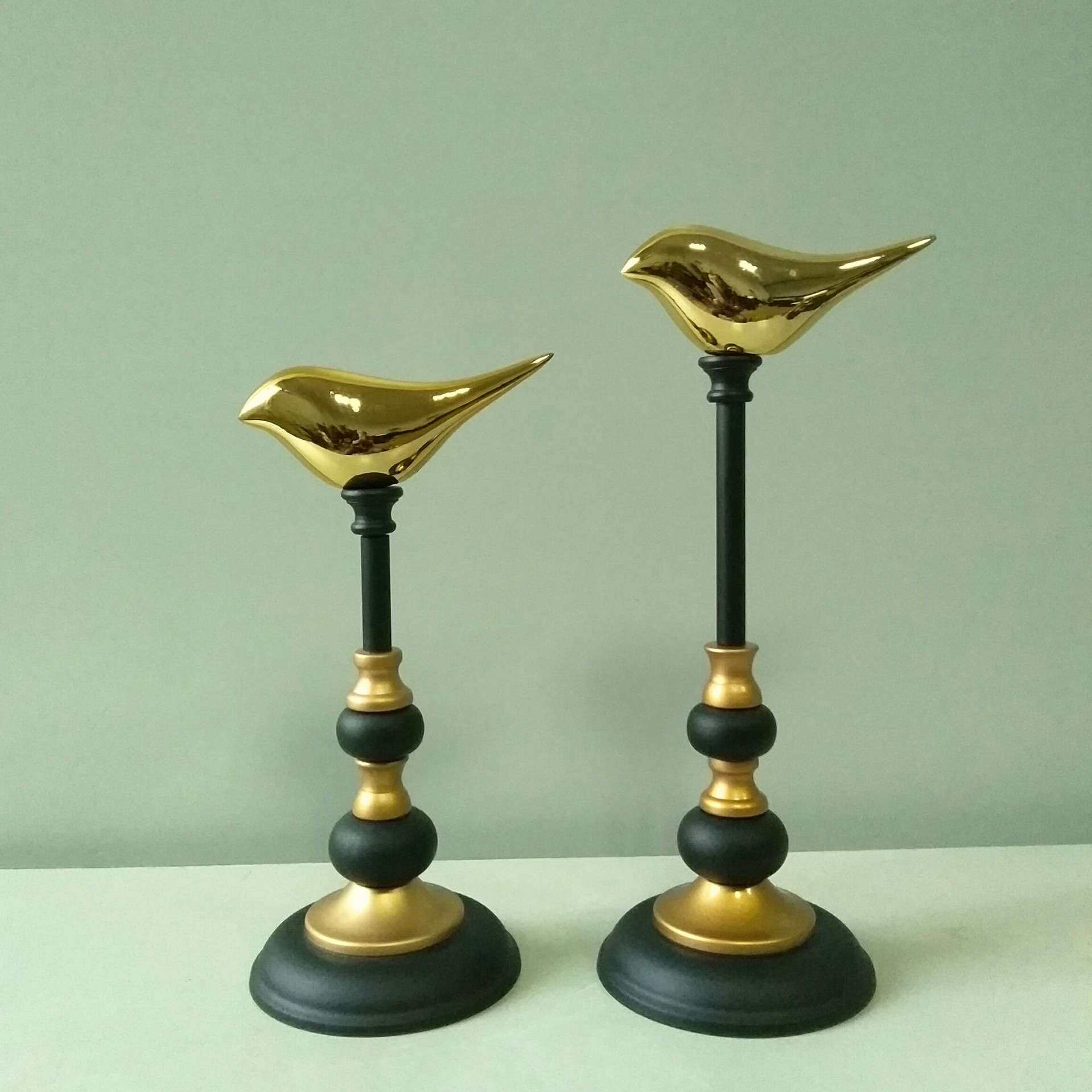 创意金属工艺品电镀小鸟新中式铁艺玄关客厅组合家居摆件