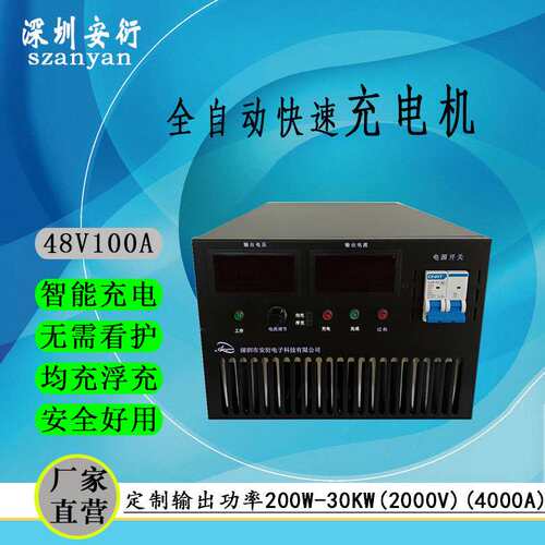 48V100A电瓶充电机48V电池组充电器均充浮充冲电机快充高功率充电