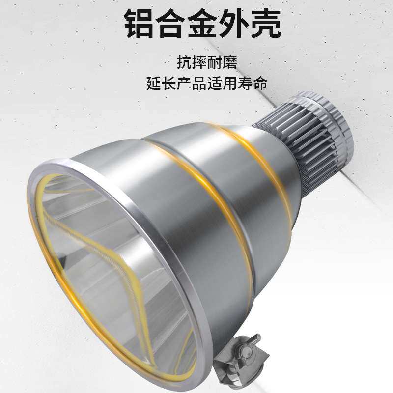 俱竞阳LED头灯外接12V电源户外露营可调焦距进山夜间施工照明灯