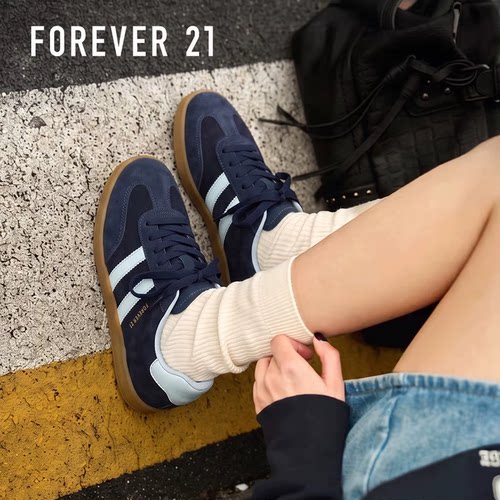 FOREVER21海军蓝复古德训鞋