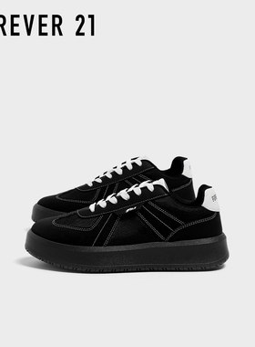 F21黑色德训鞋男2025秋季新款厚底内增高复古休闲运动板鞋赛车鞋