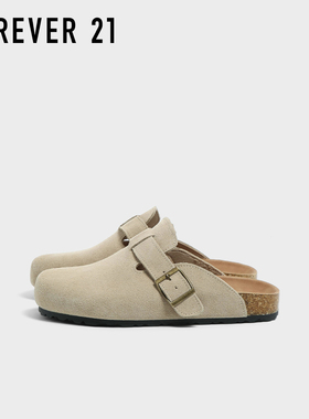 F21厚底勃肯鞋女款2026新款春季一脚蹬休闲舒适包头半拖博肯鞋爆