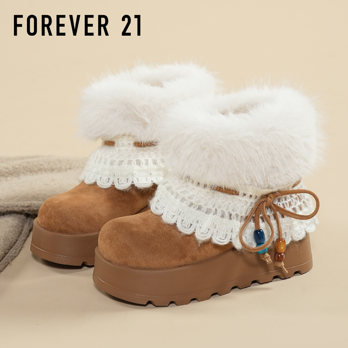 F21超厚底雪地靴女款2025新款