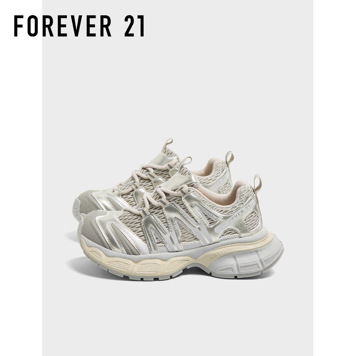 F21巨好看撞色老爹鞋女2025新款