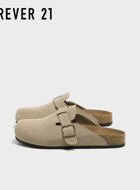 F21真皮勃肯鞋男2025新款秋季软厚底一脚蹬轻便百搭休闲半包勃肯