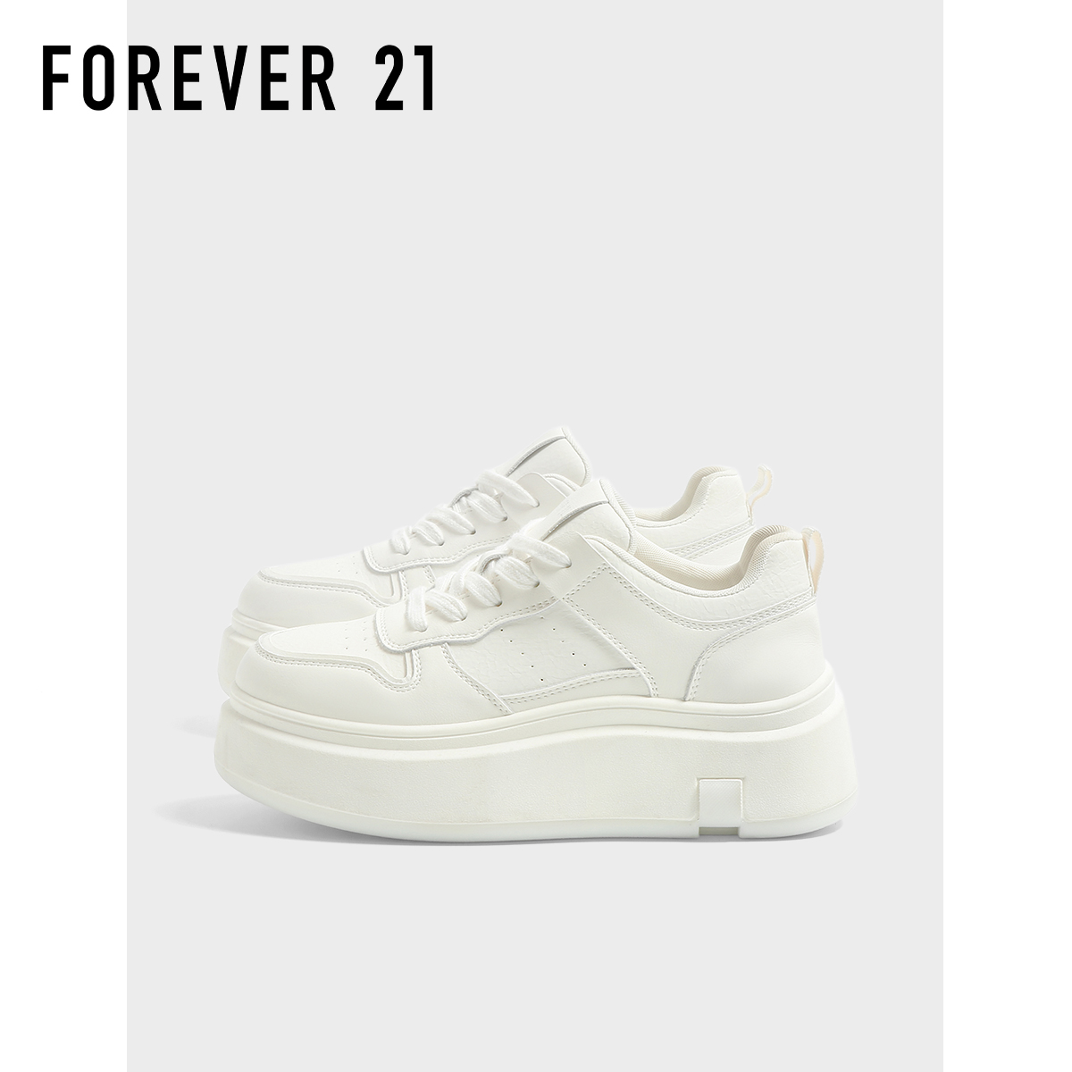 F21超厚底小白鞋女2025新款