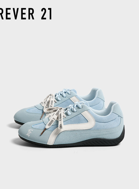F21蓝色内增高德训鞋女2025新款秋季软底百搭休闲小众赛车运动鞋