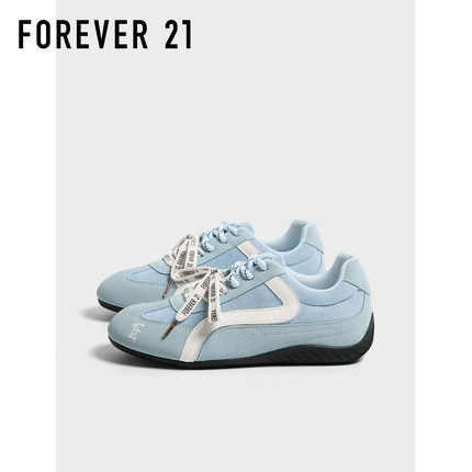 F21蓝色内增高德训鞋女2025新款秋季软底百搭休闲小众赛车运动鞋