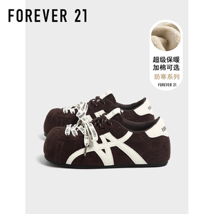 内增高德训鞋 F21绒面丑萌泡芙鞋 加绒百搭大头时尚 秋季 女2025新款