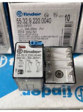 原装芬德FINDER 55.32.9.220.0040 功率继电器,220VDC线圈 8脚7A