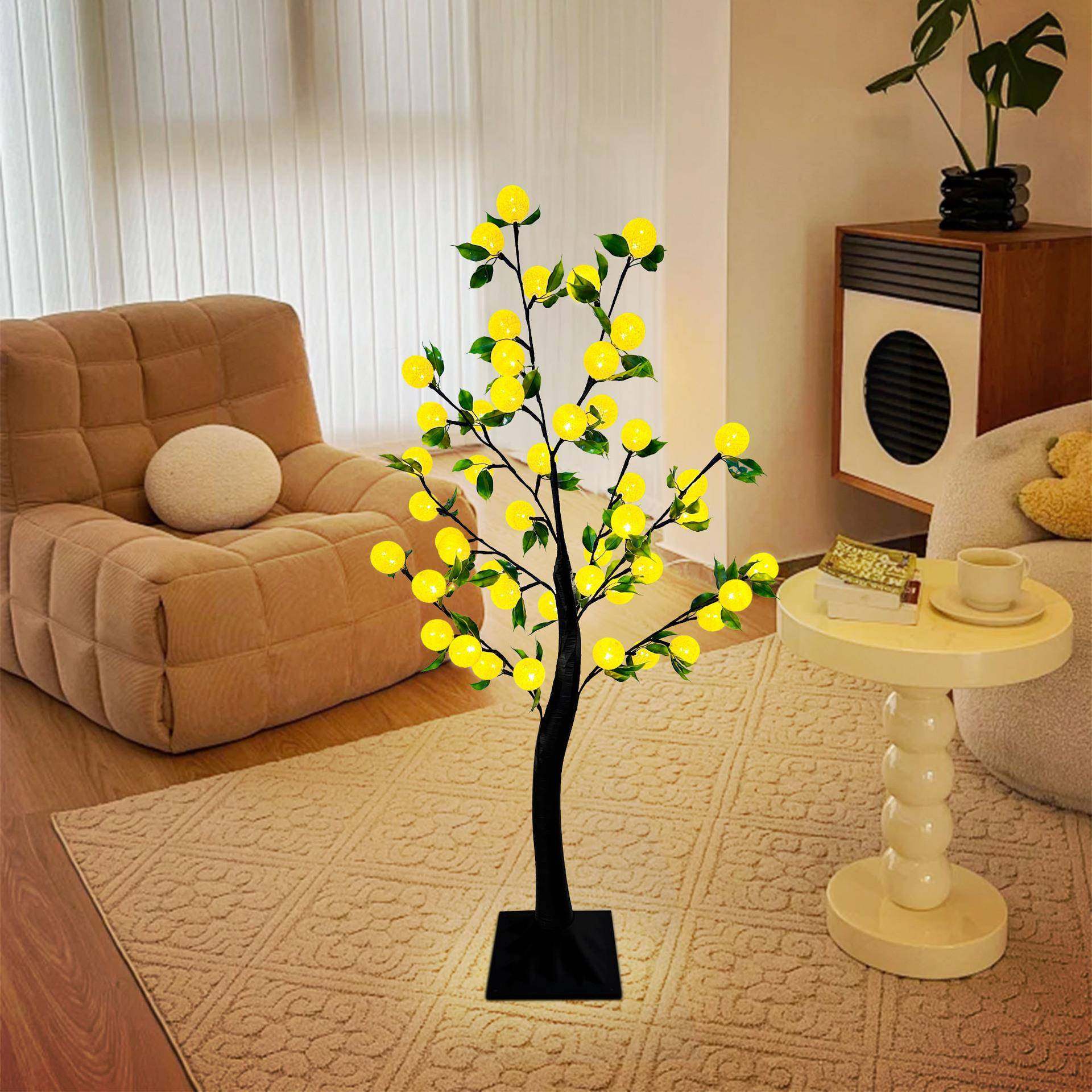 新款仿真绿植景观LED圣诞节彩灯房间氛围装饰灯节日派对黄果树灯