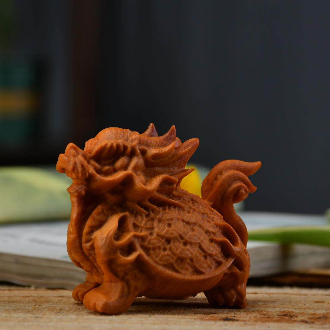 太行崖柏木雕摆件龙龟工艺品桌面小饰品崖柏陈化高油男士随身把玩