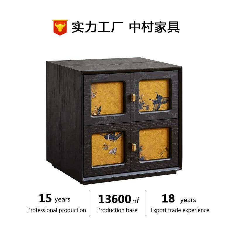 中古风实木斗柜香云纱卡门柜客厅电视柜靠墙储物柜卧室床头柜边柜