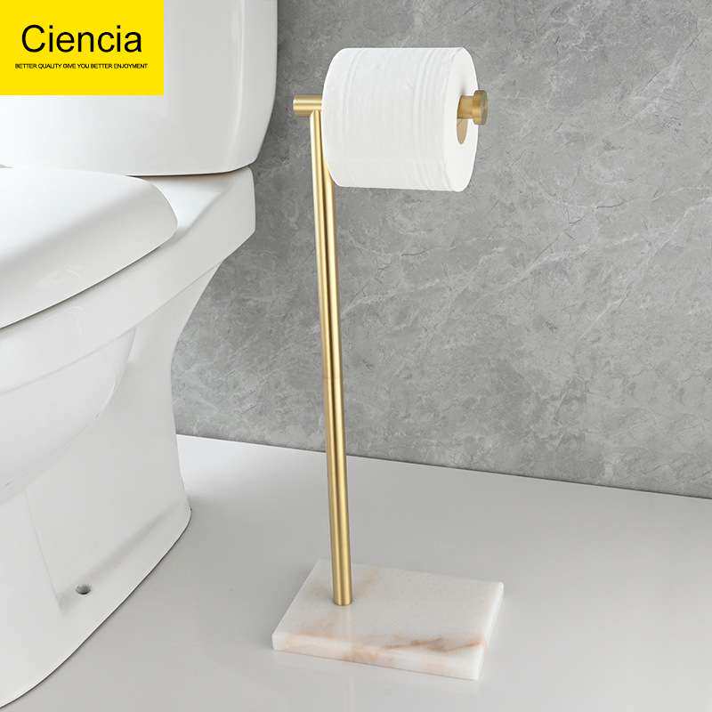 ciencia科德林浴室立式纸巾架卫生间免打孔可移动大理石卷纸架