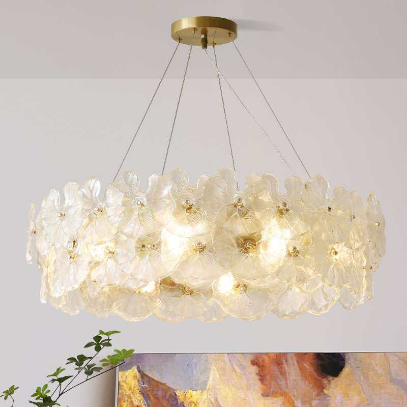 护眼客厅吊灯法式轻奢现代简约大厅吸顶创意高端荷花餐厅卧室吊灯