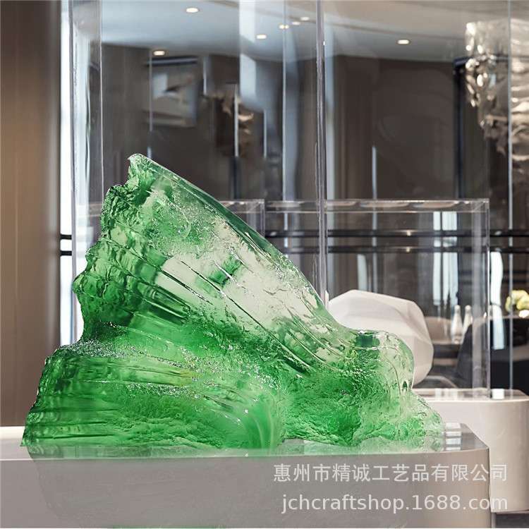 厂家直销现代轻奢简约艺术摆件透明树脂抽象翡翠白菜装饰雕塑