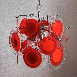 红色台灯主法式穆拉卧室Murano玻璃中古设计设计师拉诺复古餐厅吊