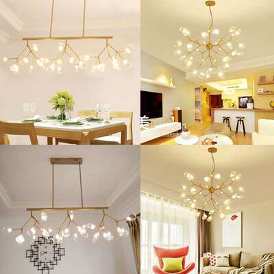 北欧后现代萤火虫吊灯 客厅树枝灯 创意服装店吧台卧室玻璃吊灯