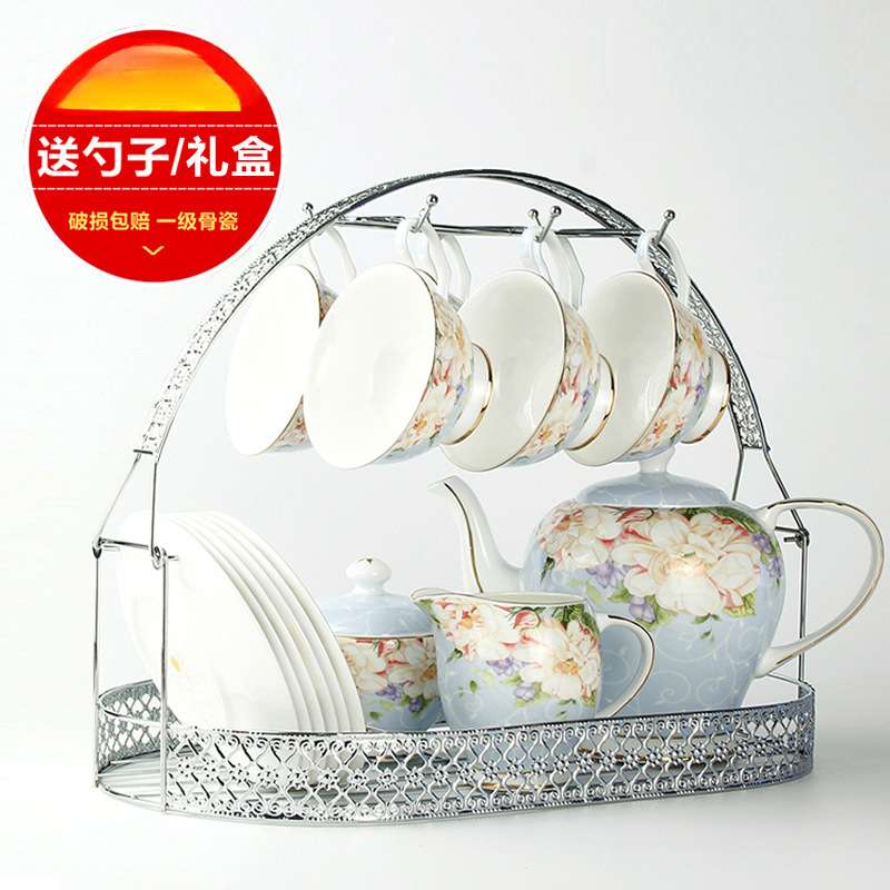 咖啡杯套装欧式茶具15头咖啡具骨瓷英式下午茶茶具红茶陶瓷无其他
