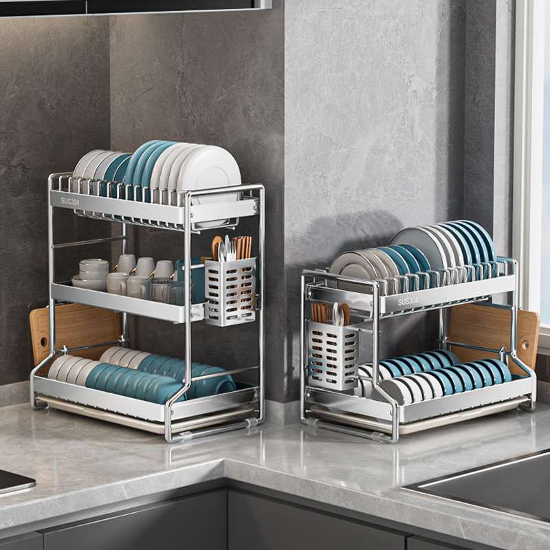 厨房碗架置物架多功能碗盘收纳盒家用碗筷碗柜放碗碟沥水收纳架子