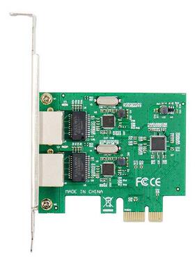 1个 银绿色 ABS+金属 PCI-E 千兆以太网电口网卡 PCIe 1000M双口