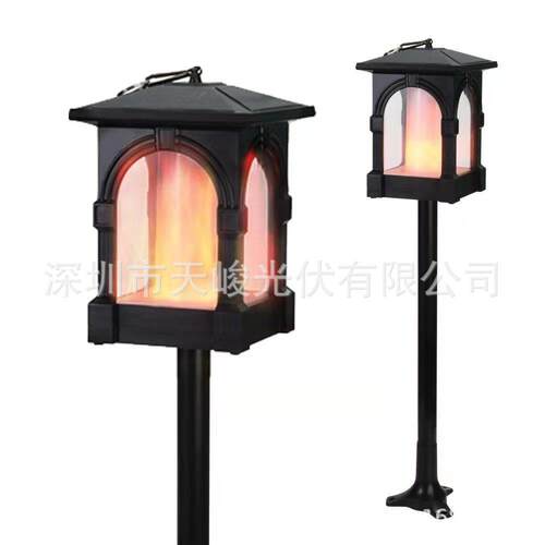 5种安装两种充电方式太阳能小屋灯Solar House Flame Light